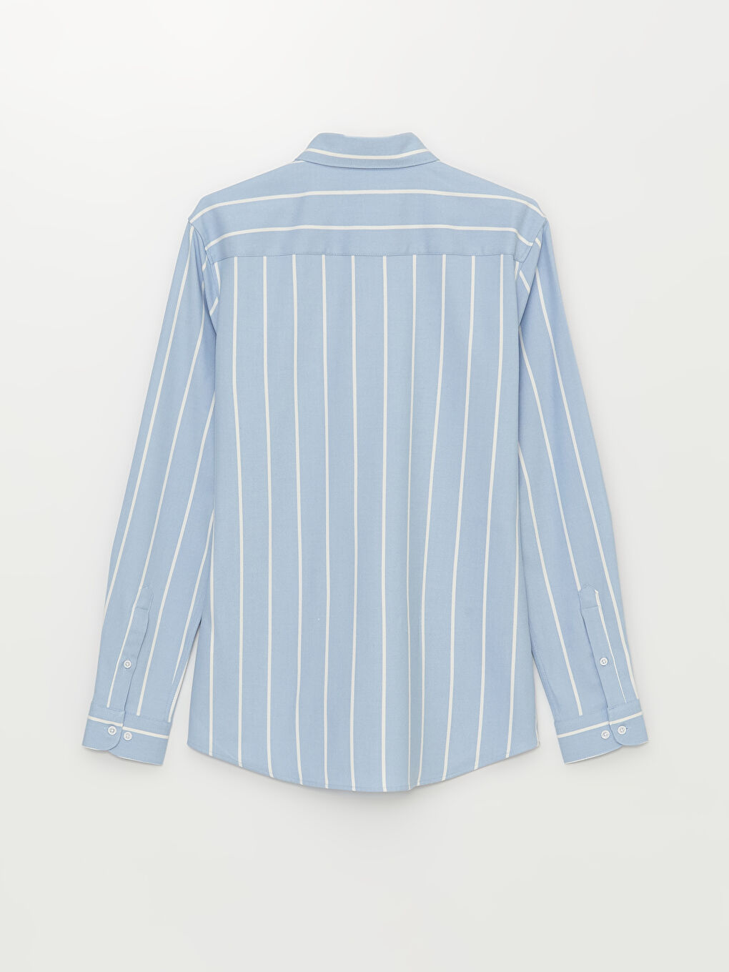 Mavi Slim Fit Uzun Kollu Çizgili Erkek Gömlek-11