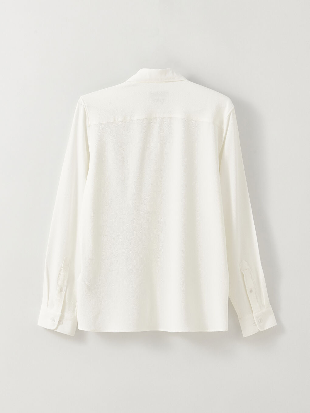 Beyaz Slim Fit Uzun Kollu Armürlü Erkek Gömlek-7