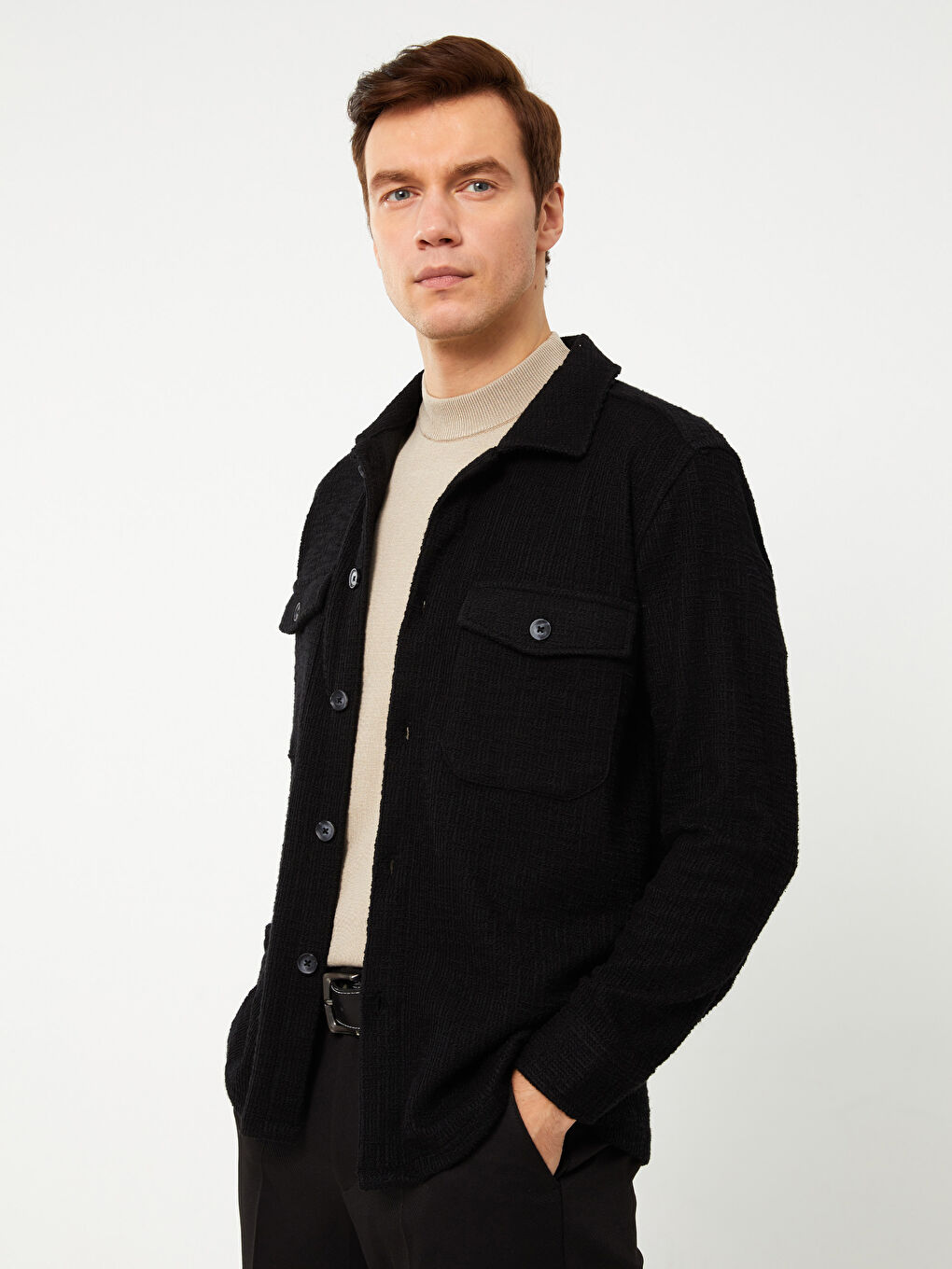LCW Vision Regular Fit Long Sleeve Men's Shirt Jacket -S32221Z8-CVL