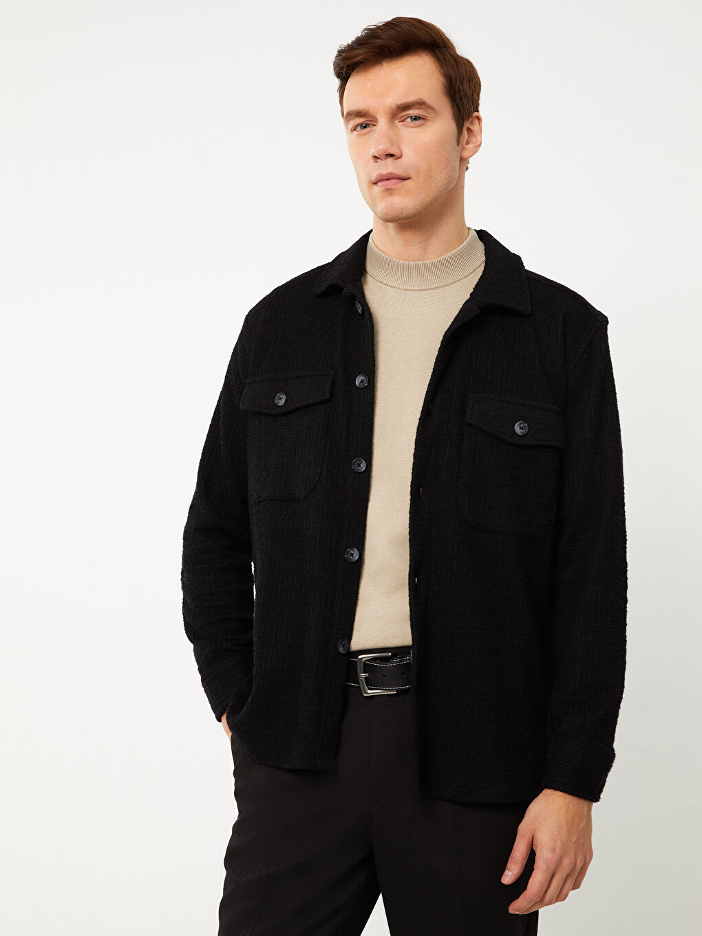 LCW Vision Regular Fit Long Sleeve Men's Shirt Jacket -S32221Z8-CVL