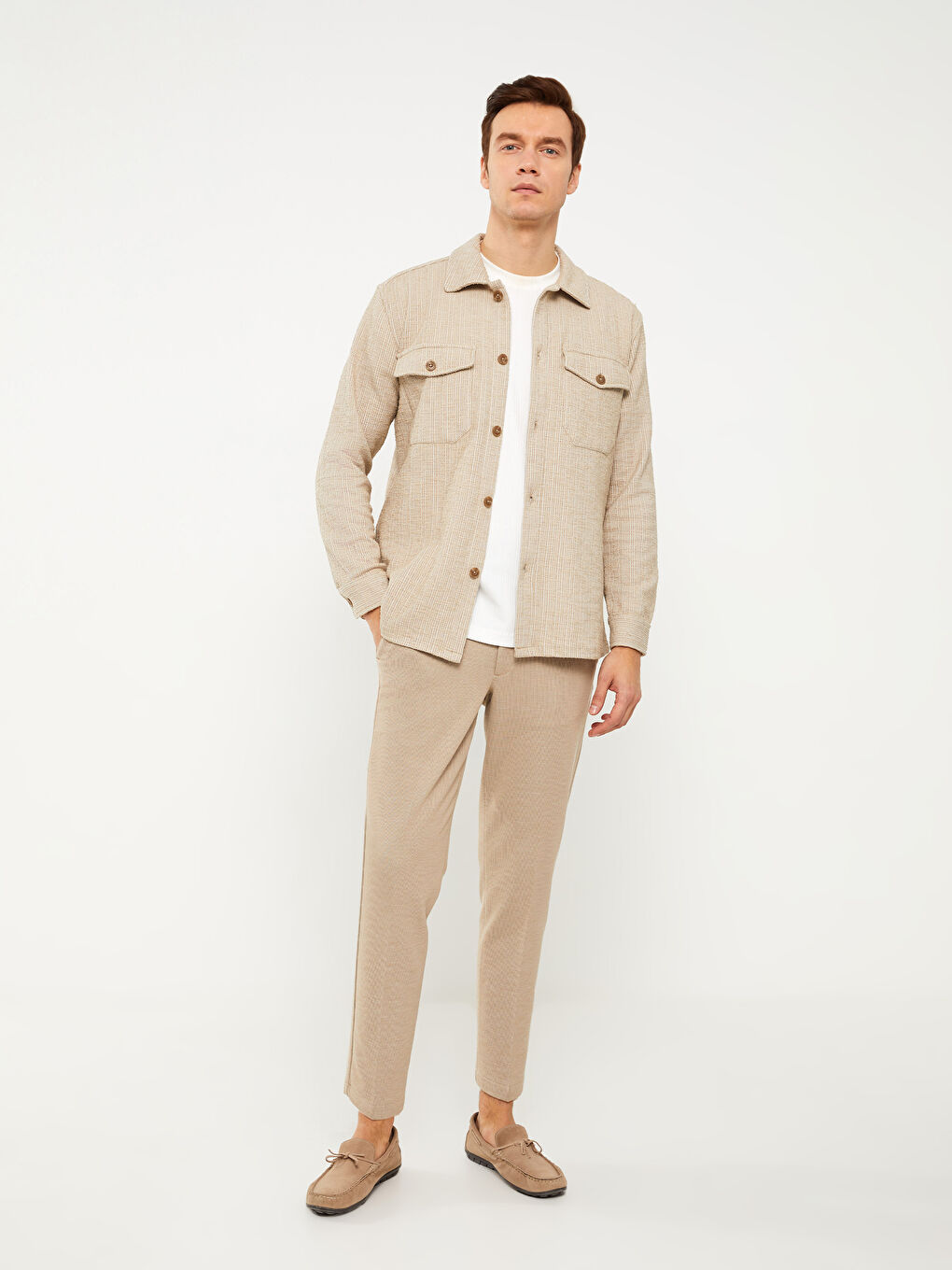 Regular Fit Long Sleeve Men's Shirt Jacket-2