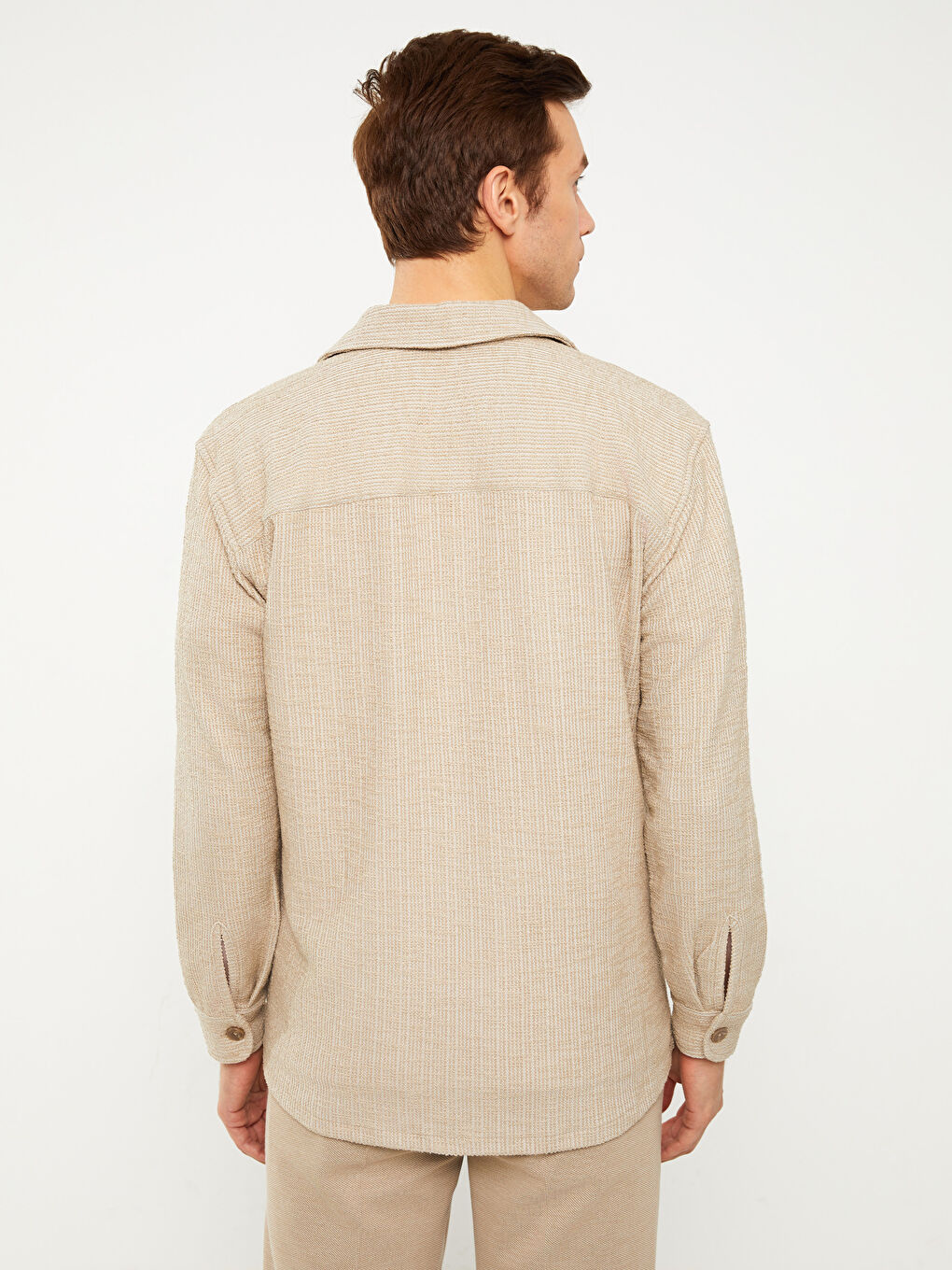 Regular Fit Long Sleeve Men's Shirt Jacket-4