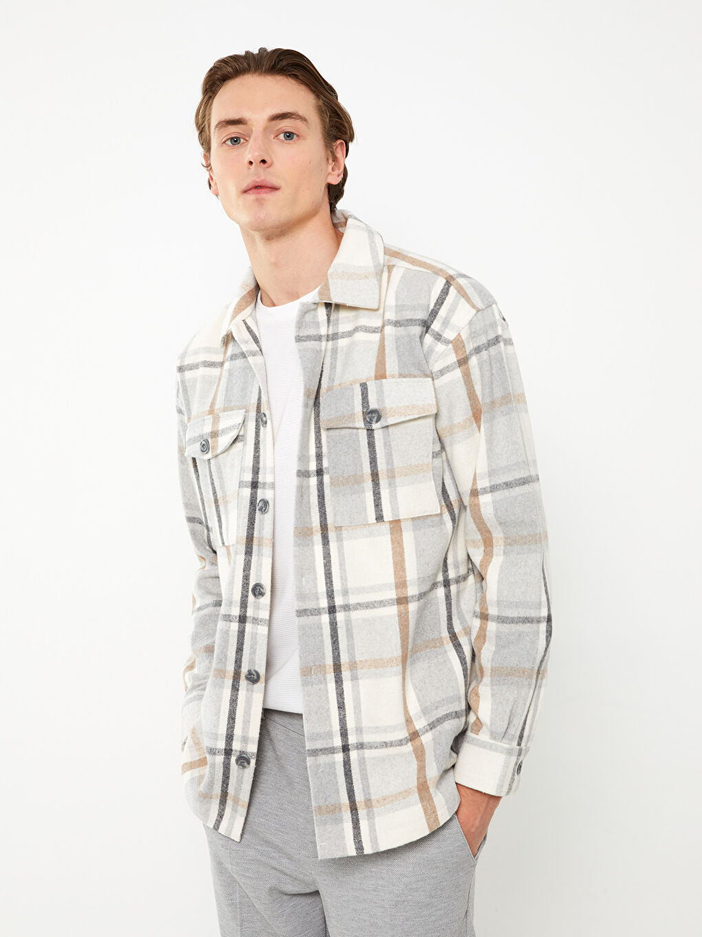 LCW Vision Veste Chemise en Flanelle Écossaise à Manches Longues Coupe Régulière pour Hommes -S32224Z8-LLX