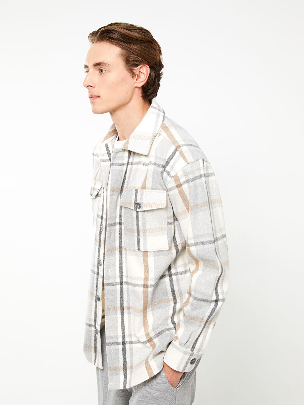 LCW Vision Veste Chemise en Flanelle Écossaise à Manches Longues Coupe Régulière pour Hommes -S32224Z8-LLX