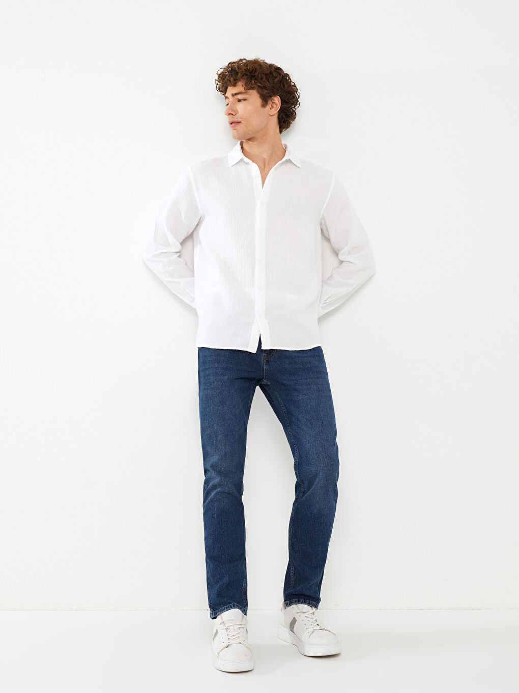 بنطلون جينز رجالي 750 سليم فيت