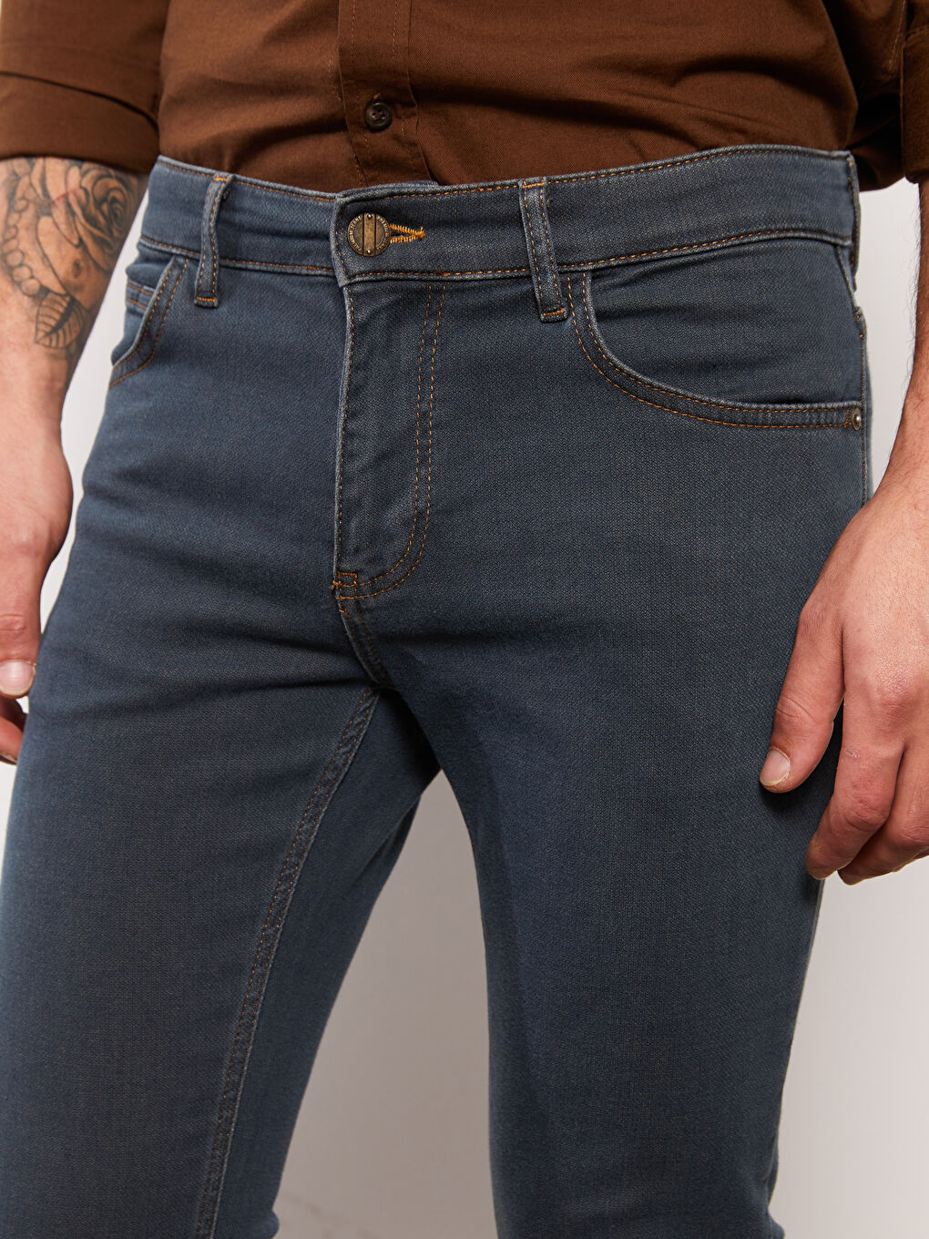 بنطلون جينز رجالي 750 سليم فيت-2
