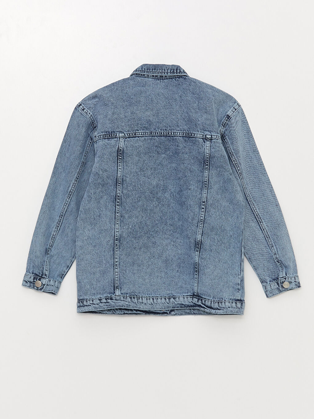 Collared Neck Girls' Denim Jacket-2