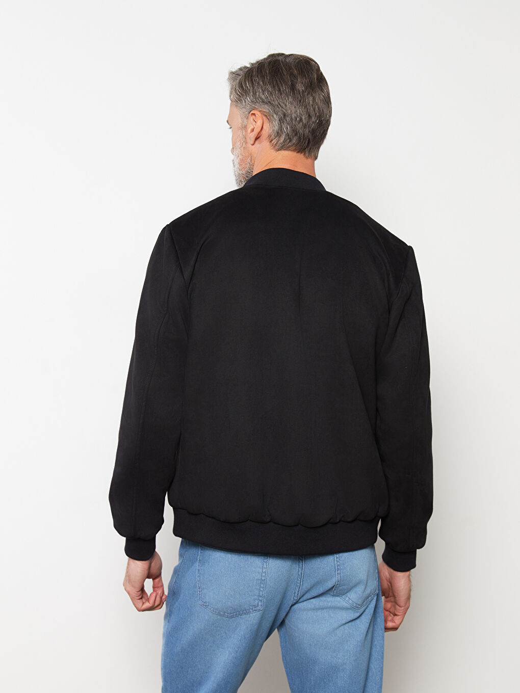 Palton Standard Fit Colegiu Guler Piele Întoarsă pentru Bărbați-4