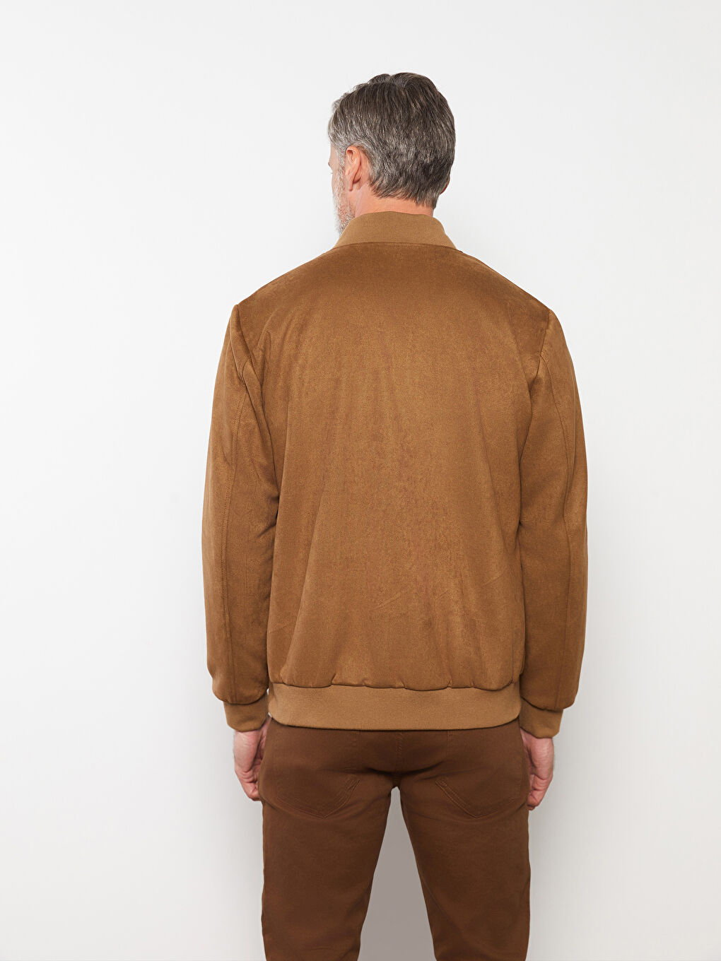 Standard Fit College Collar Suede Men's Coat-7