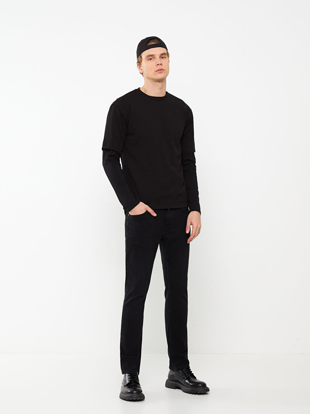 Siyah 750 Slim Fit Erkek Jean Pantolon-1