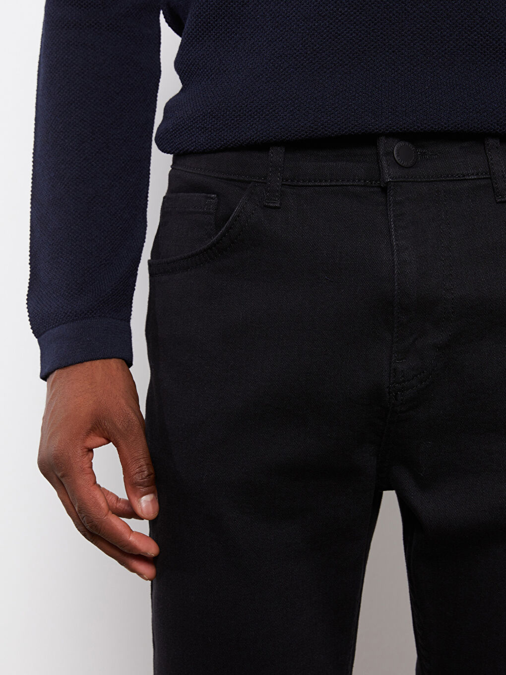 Siyah 730 Havuç Kalıp Erkek Jean Pantolon-2