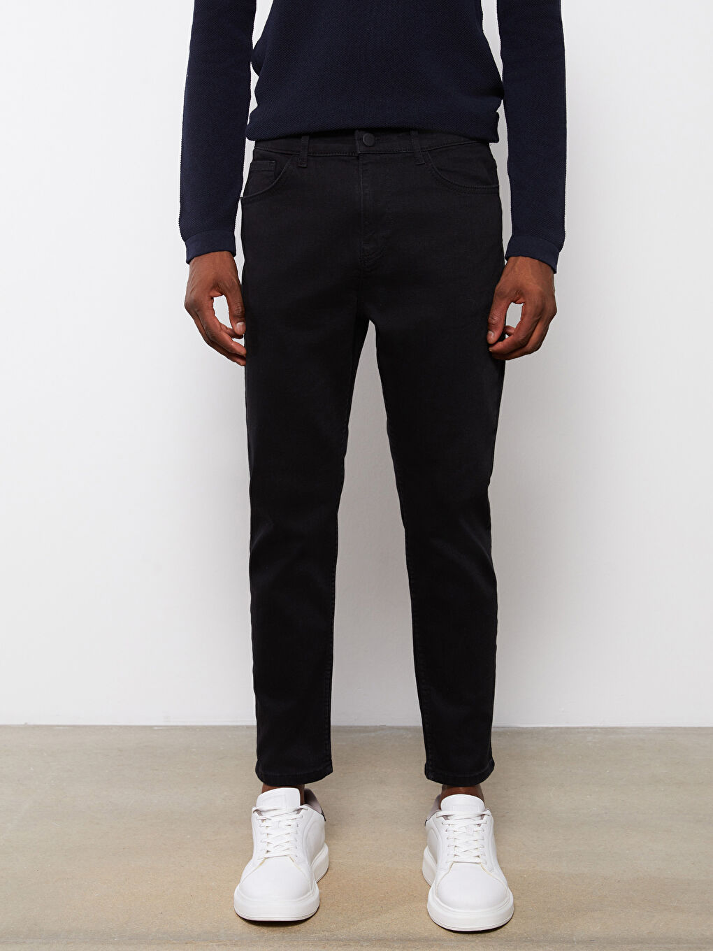 Siyah 730 Havuç Kalıp Erkek Jean Pantolon-3