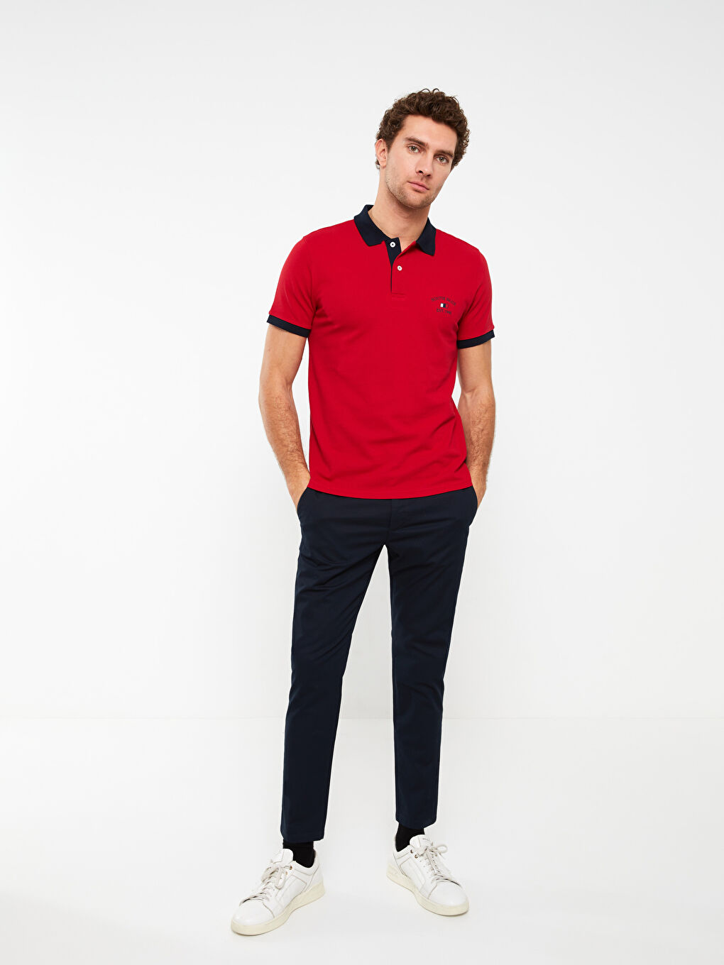 k-t　SIMSPON 防水上下セット 赤黒(LL)SRS2191 SOUTHBLUE Polo Neck Short Sleeve Men's T-Shirt -S32350Z8-S7R