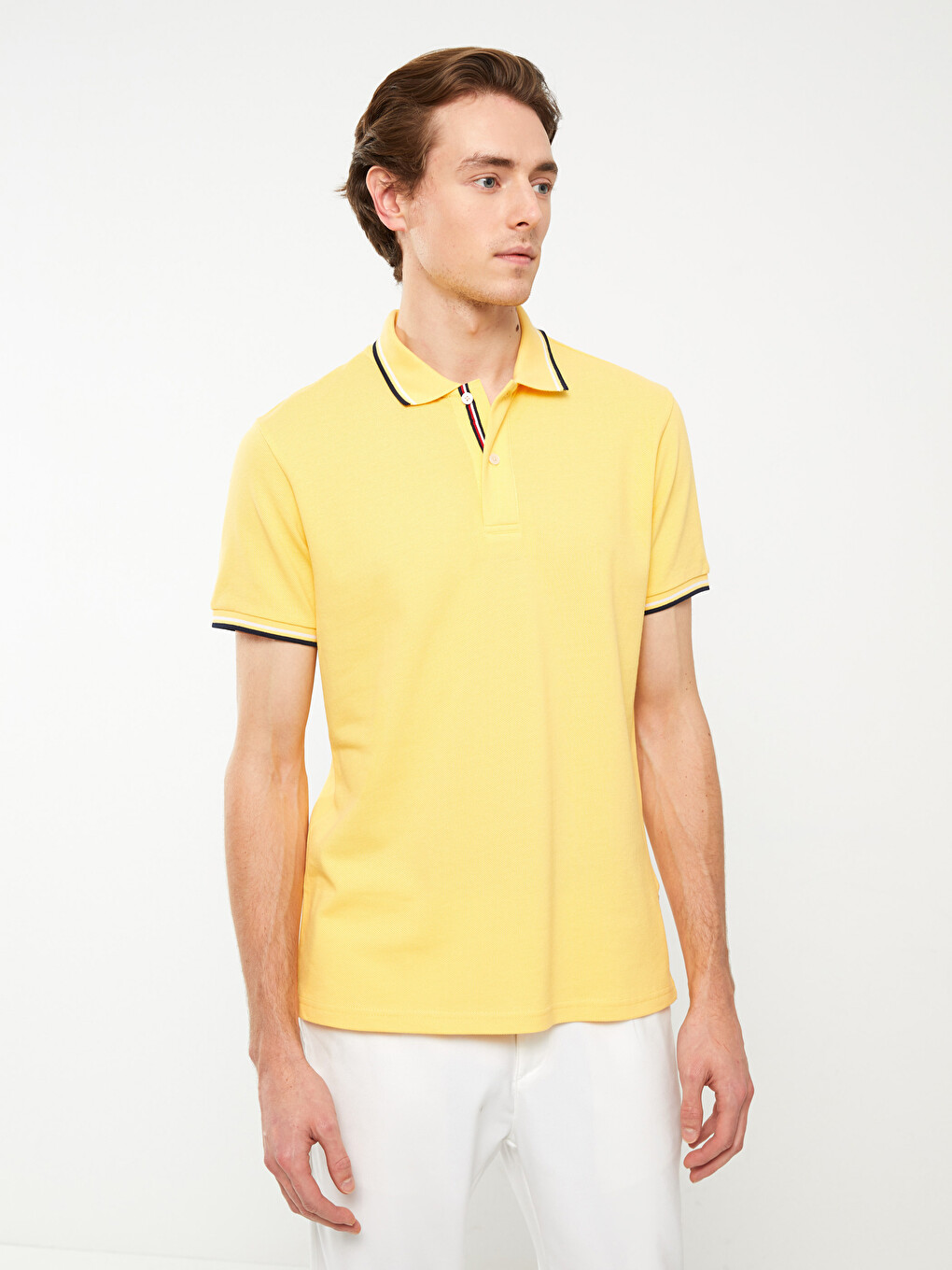 T-shirt En Piqué À Manches Courtes Et Col Polo Pour Homme-1