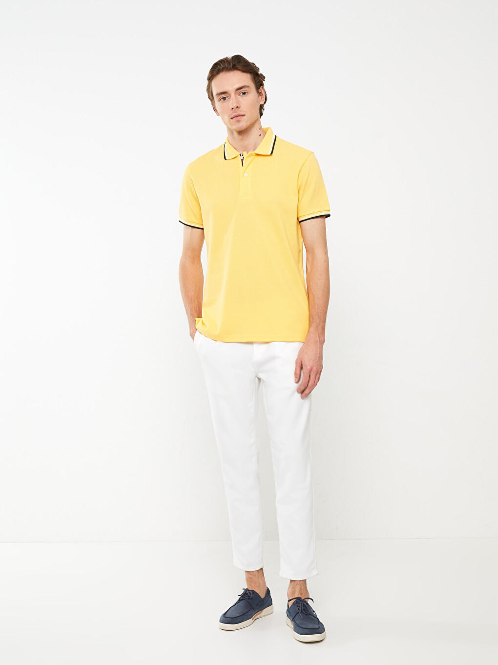 T-shirt En Piqué À Manches Courtes Et Col Polo Pour Homme-2