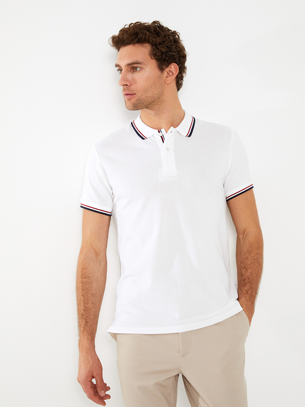 T-shirt En Piqué À Manches Courtes Et Col Polo Pour Homme-1