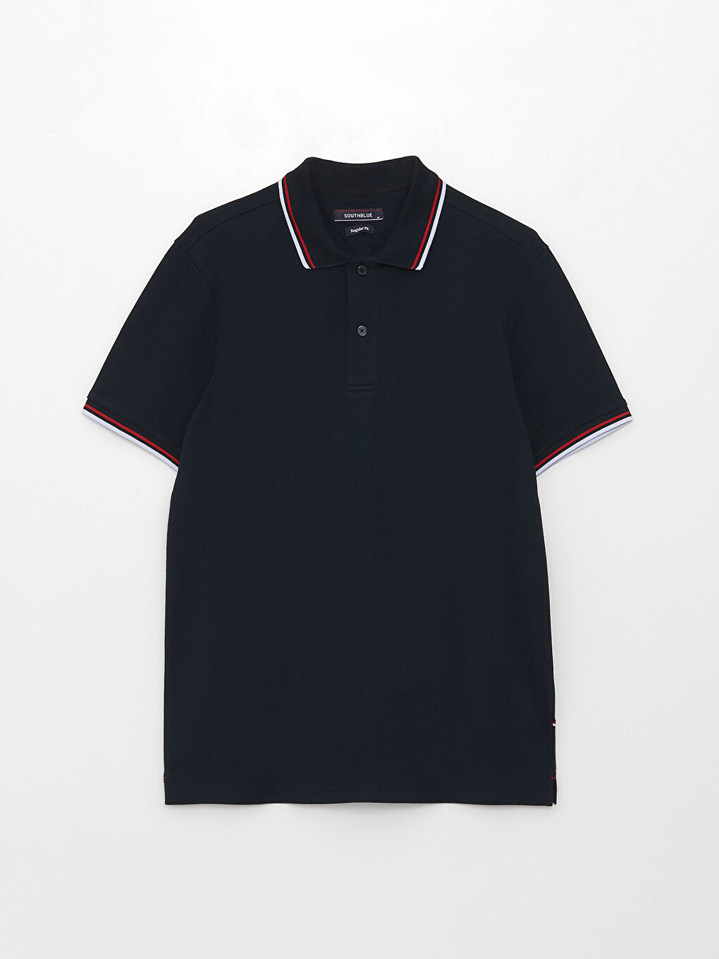 Lacivert Polo Yaka Kısa Kollu Pike Erkek Tişört-6