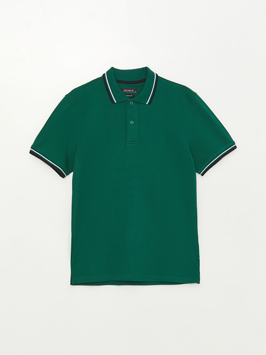 Yeşil Polo Yaka Kısa Kollu Pike Erkek Tişört-5