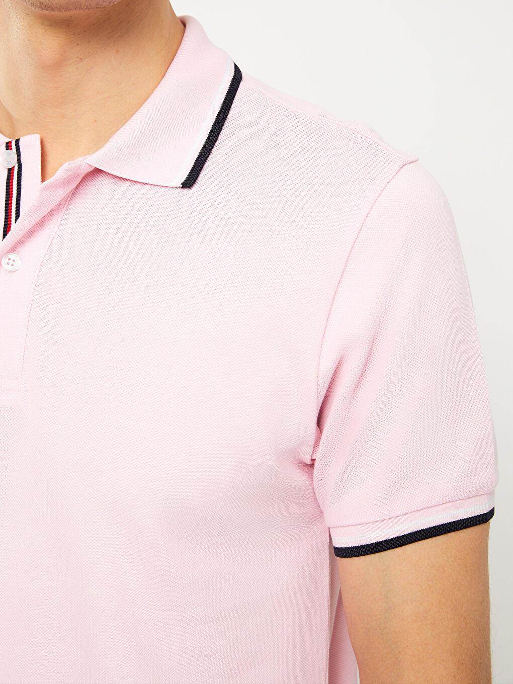 Мужская футболка-поло из пике с короткими рукавами-3