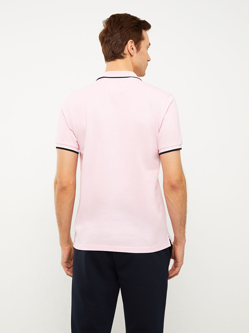 Мужская футболка-поло из пике с короткими рукавами-4