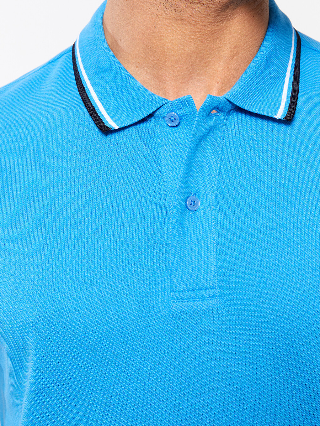 Polo Neck Short Sleeve Pique Men's T-shirt-3