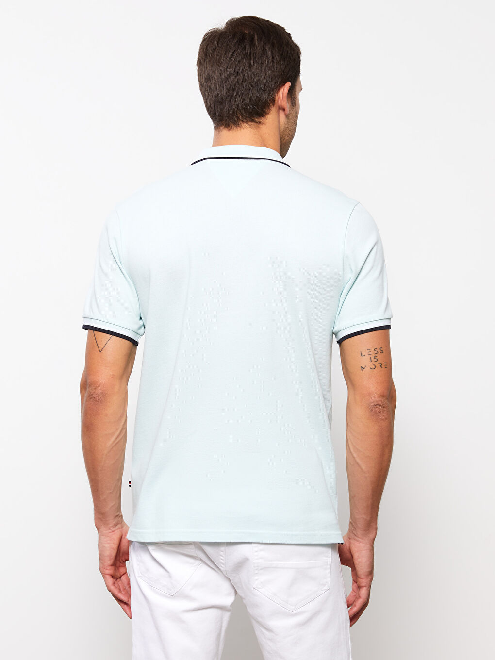 Turkuaz Polo Yaka Kısa Kollu Pike Erkek Tişört-4