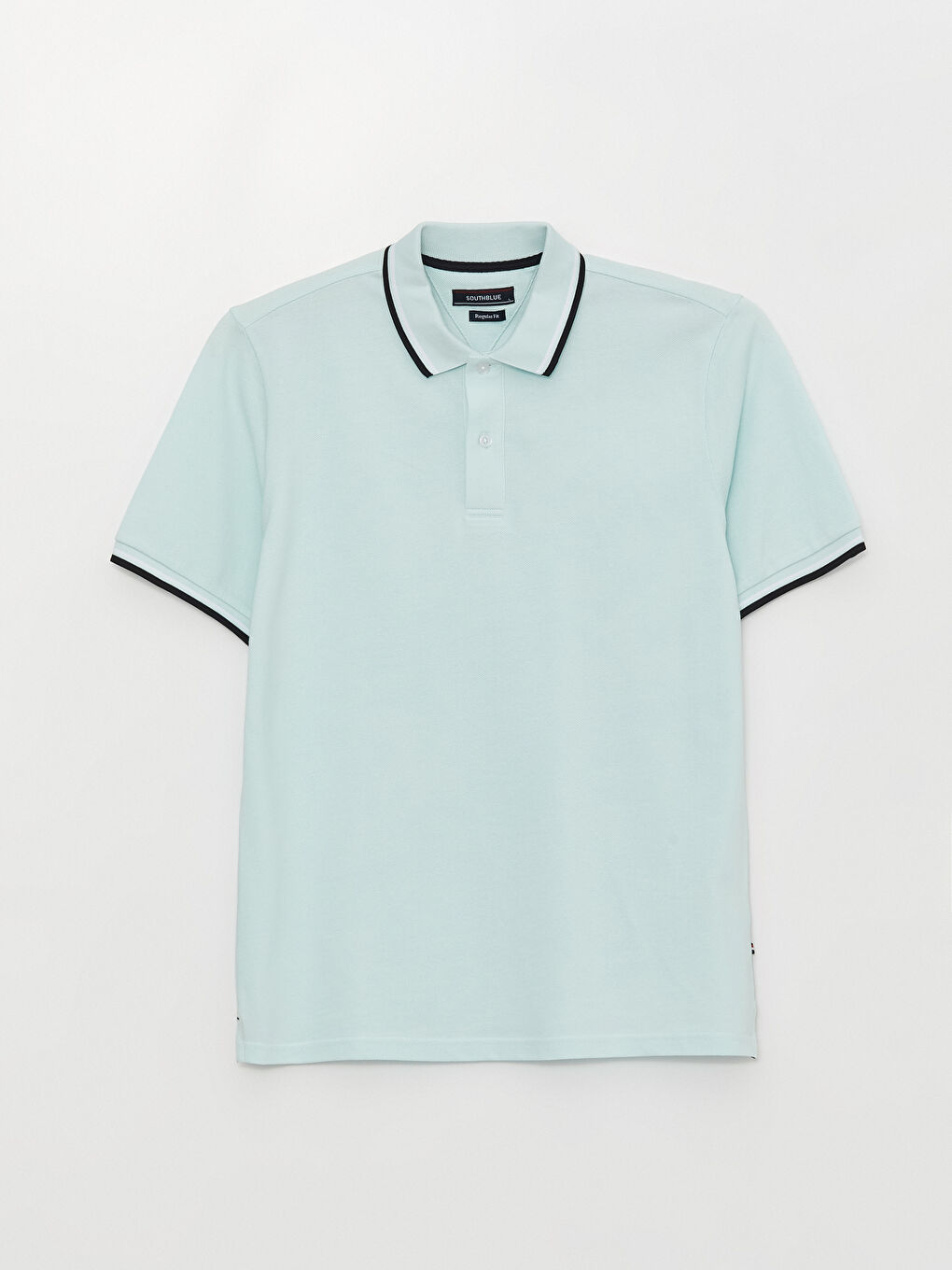 Turkuaz Polo Yaka Kısa Kollu Pike Erkek Tişört-5
