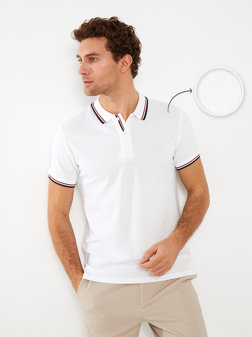 T-shirt En Piqué À Manches Courtes Et Col Polo Pour Homme