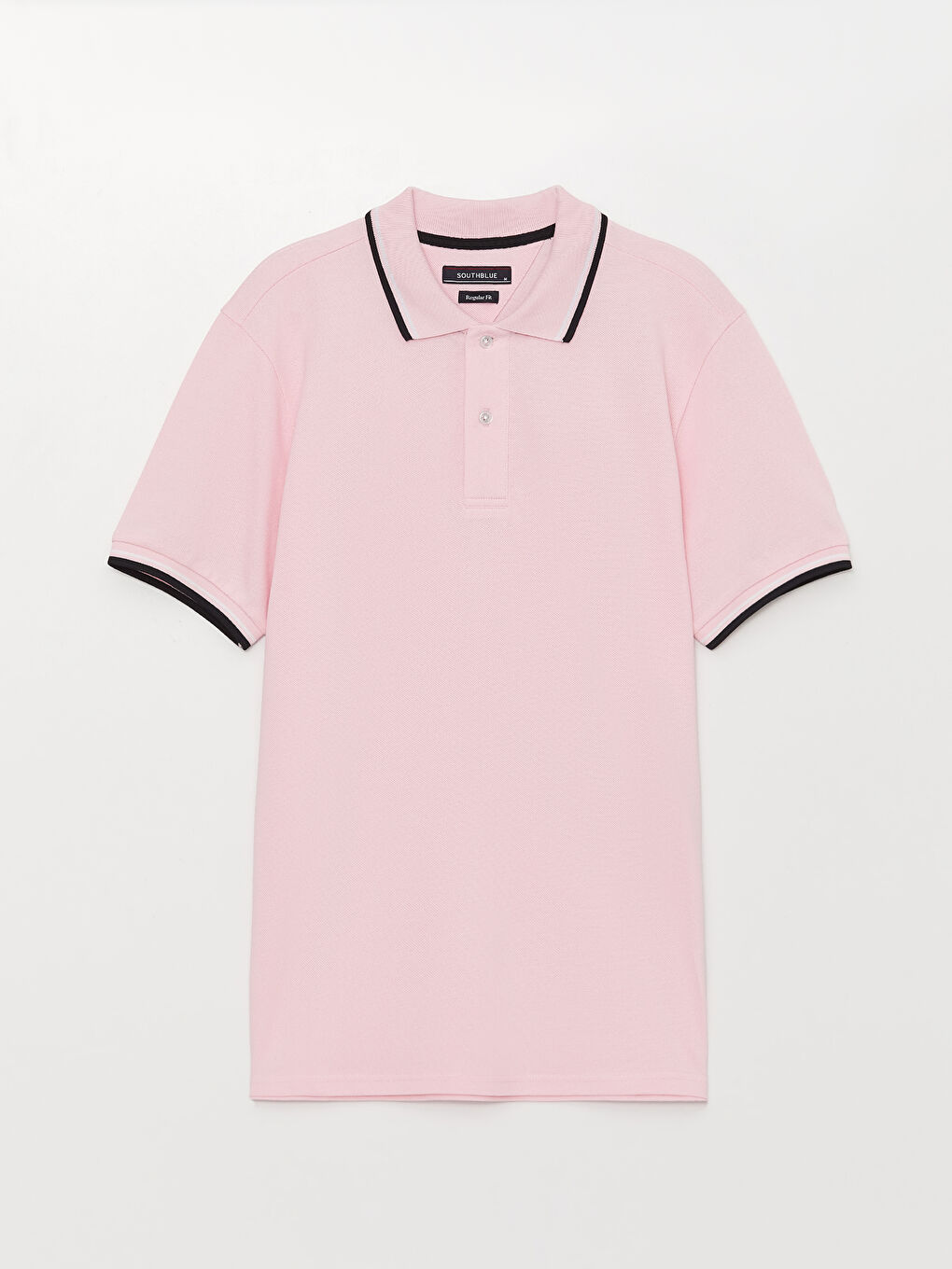 Мужская футболка-поло из пике с короткими рукавами-5