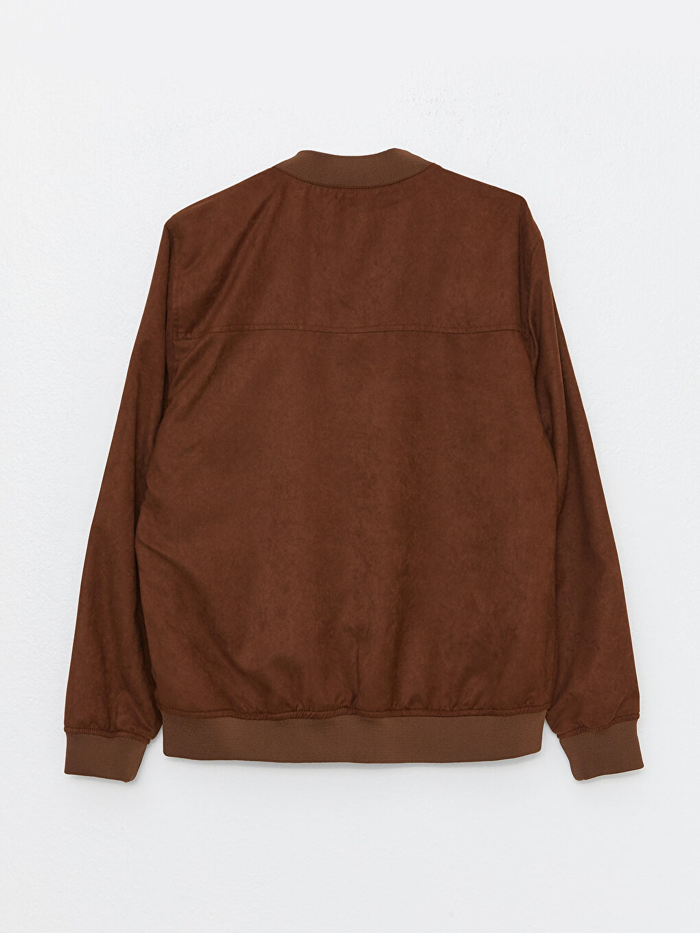 Kahverengi Standart Kalıp Kolej Yaka Süet Erkek Mont-6