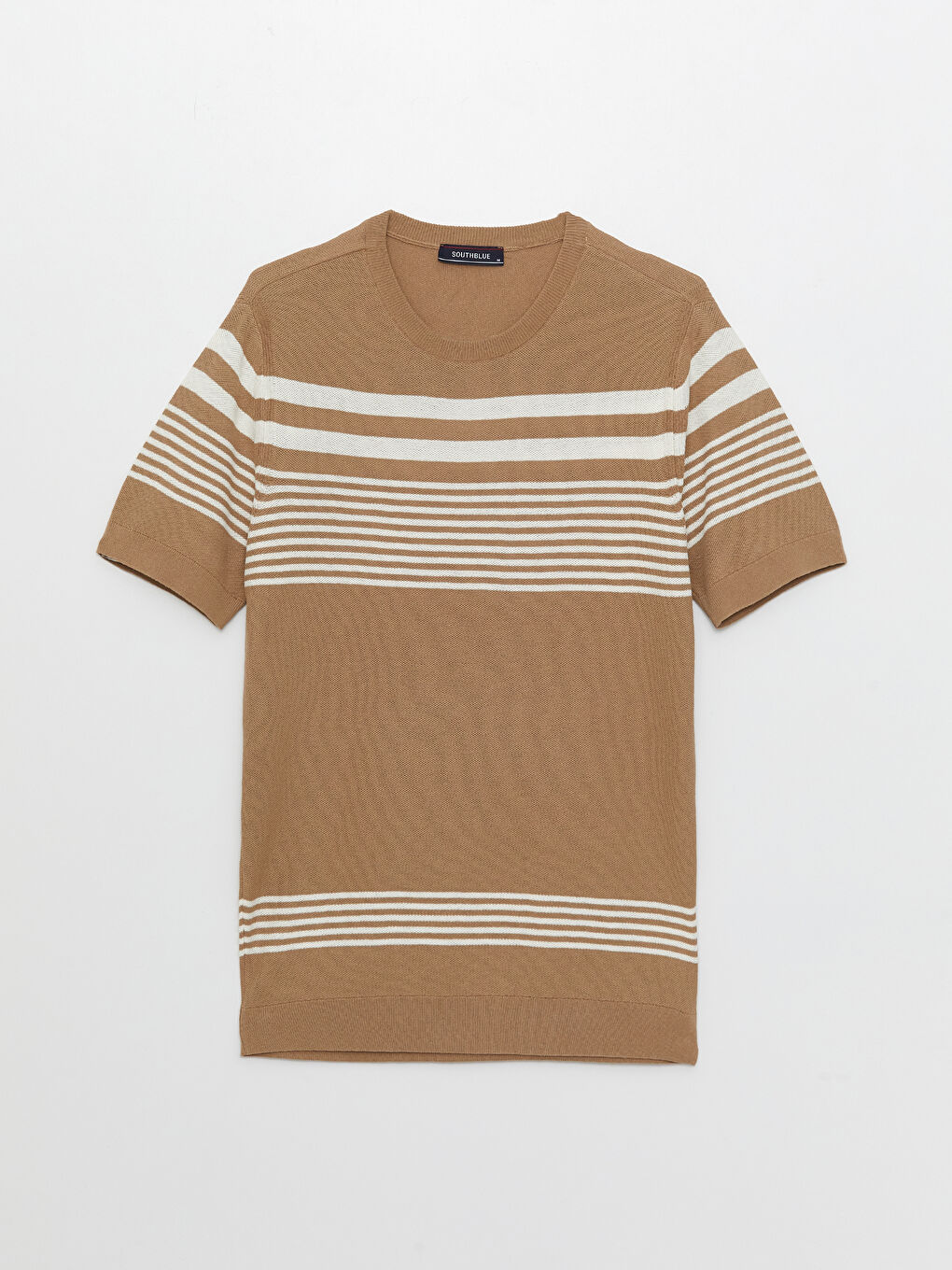SOUTHBLUE Crew Neck Short Sleeve Striped Men's Knitwear Sweater -S32380Z8-LE8