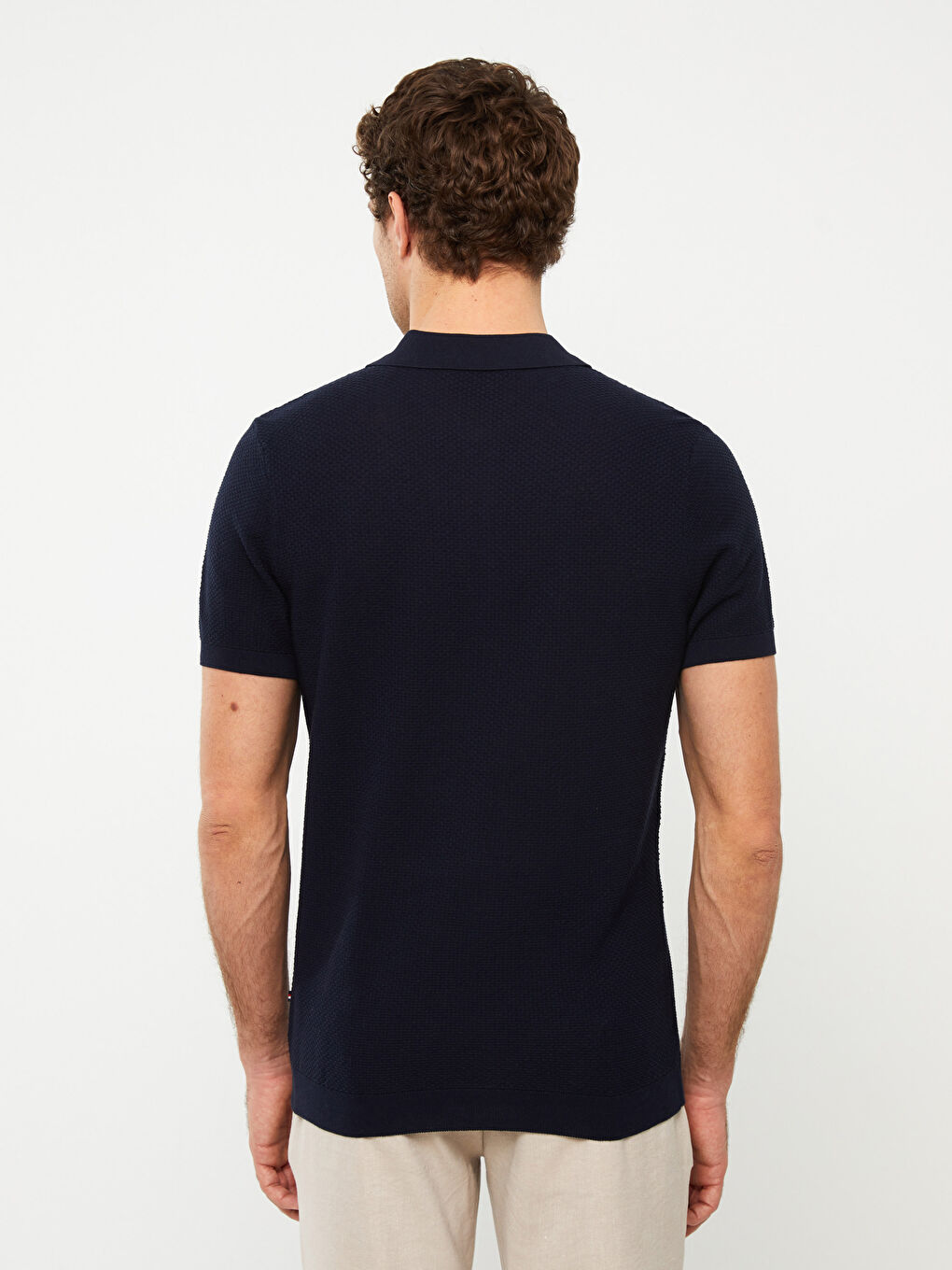 Rollkragen Kurzarm Herren Strickpullover-4