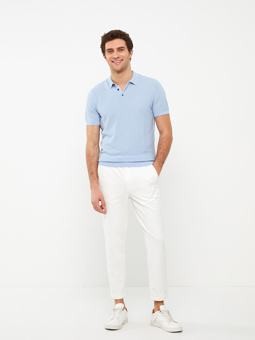 Rollkragen Kurzarm Herren Strickpullover-2