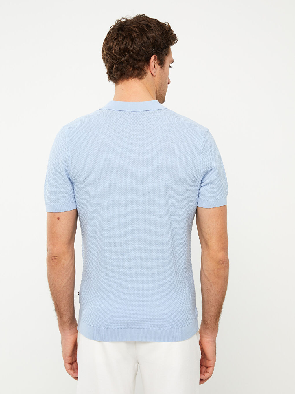 Rollkragen Kurzarm Herren Strickpullover-4