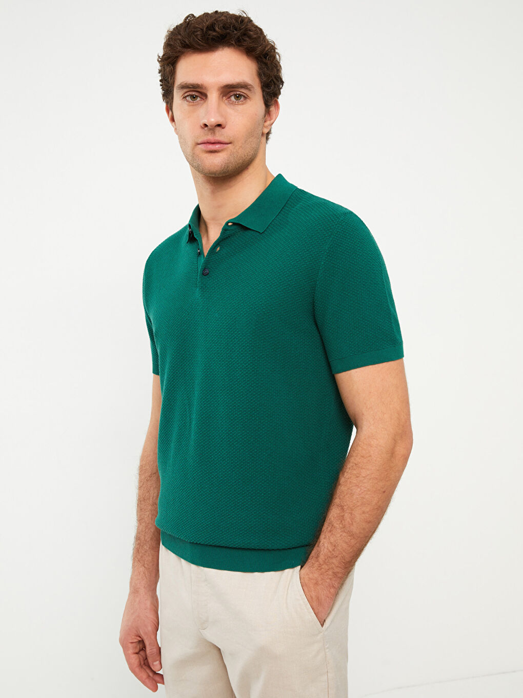 Men's Polo Collar Knitted T-Shirt