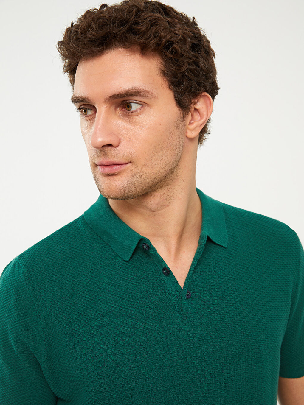 Men's Polo Collar Knitted T-Shirt-1