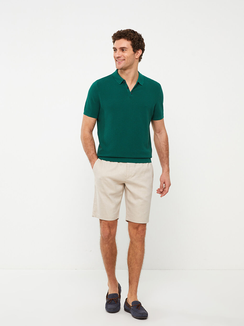 Men's Polo Collar Knitted T-Shirt-2