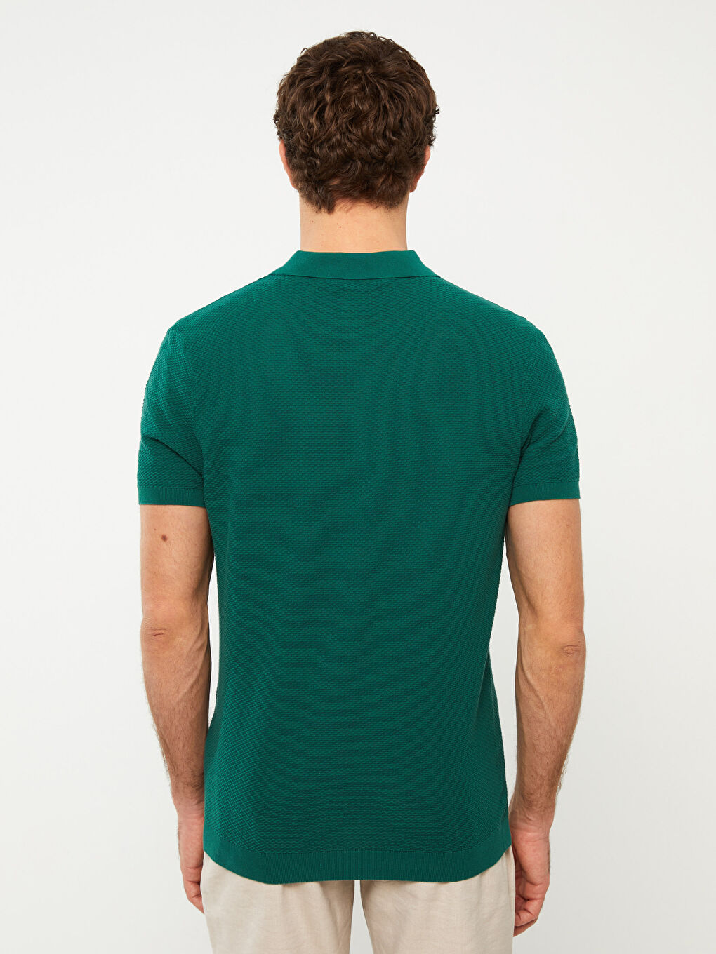 Men's Polo Collar Knitted T-Shirt-4