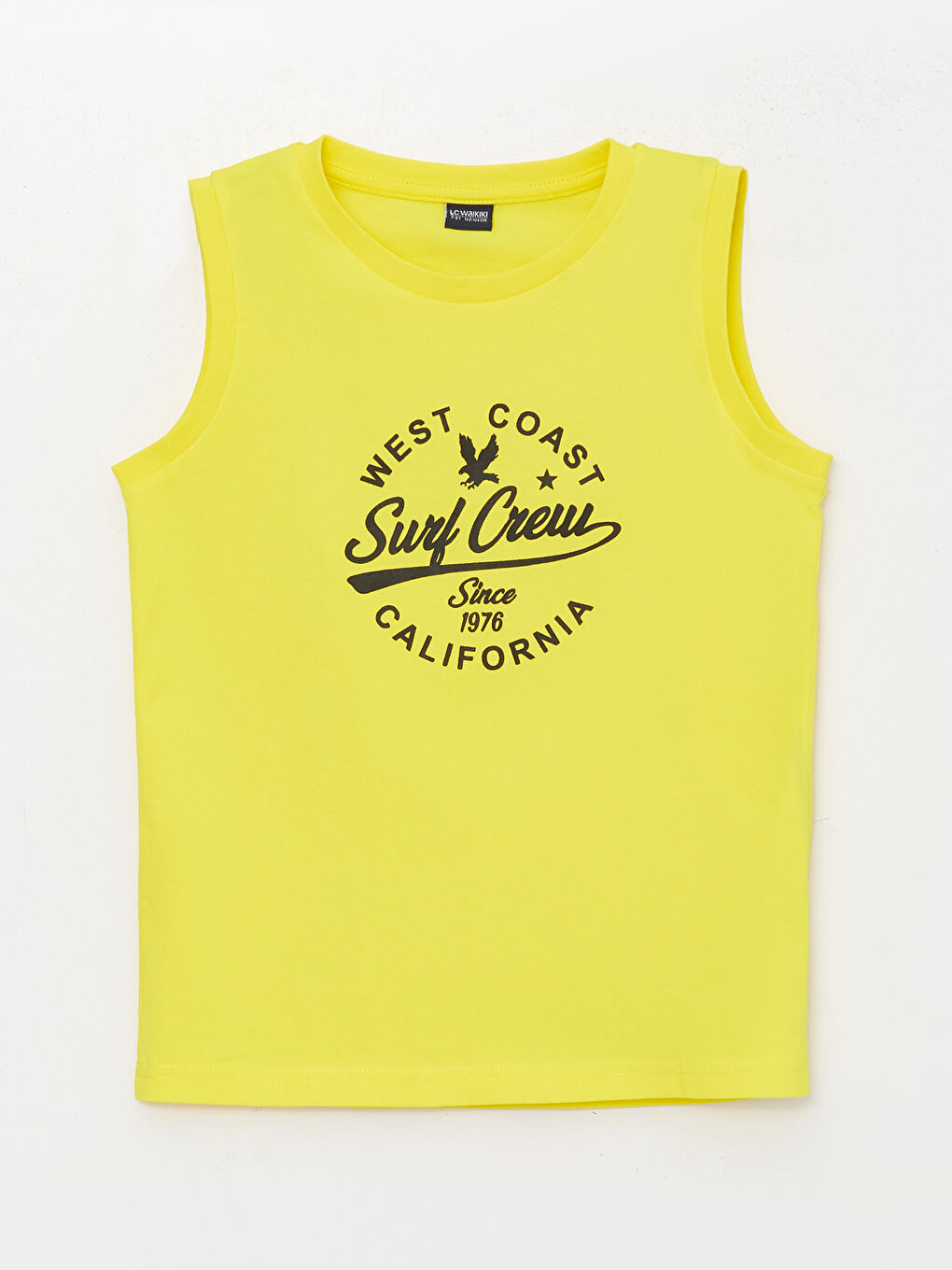 Sarı Bisiklet Yaka Baskılı Erkek Çocuk Atlet