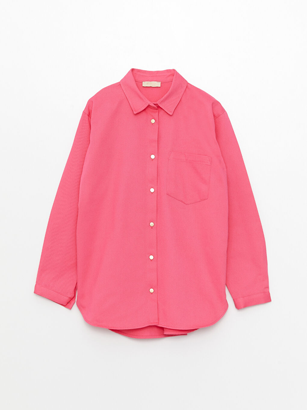 Базовая рубашка для девочек с длинным рукавом из габардина