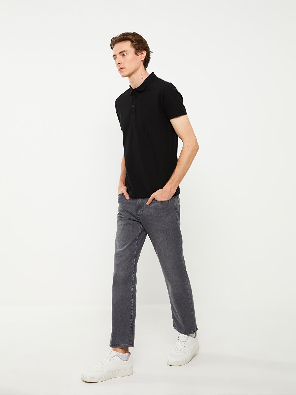 Gri 790 Rahat Kalıp Erkek Jean Pantolon-1