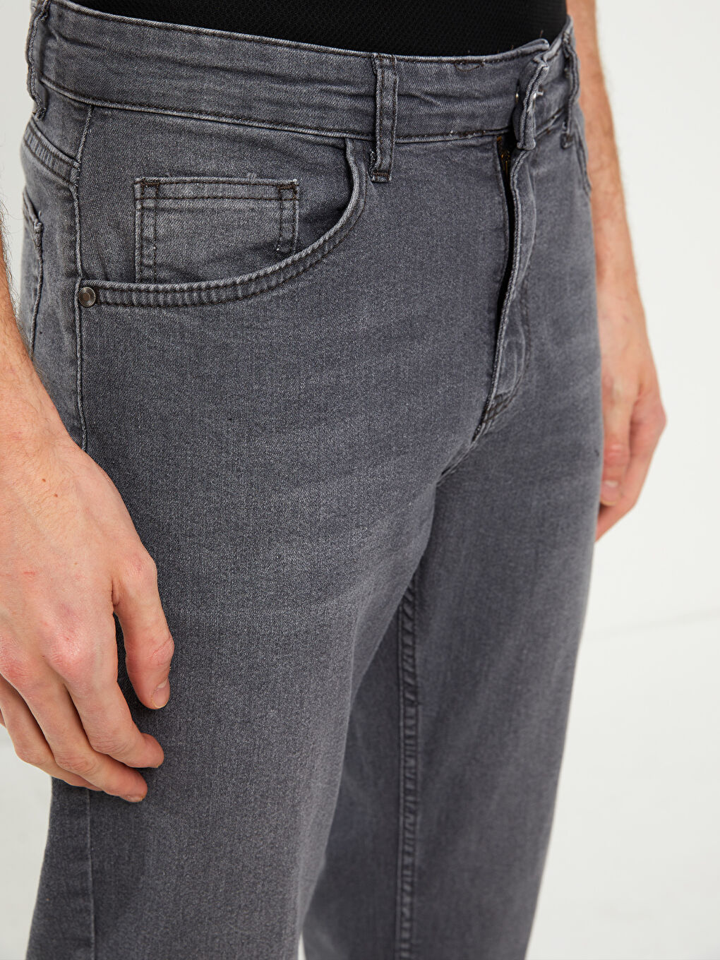 Gri 790 Rahat Kalıp Erkek Jean Pantolon-2