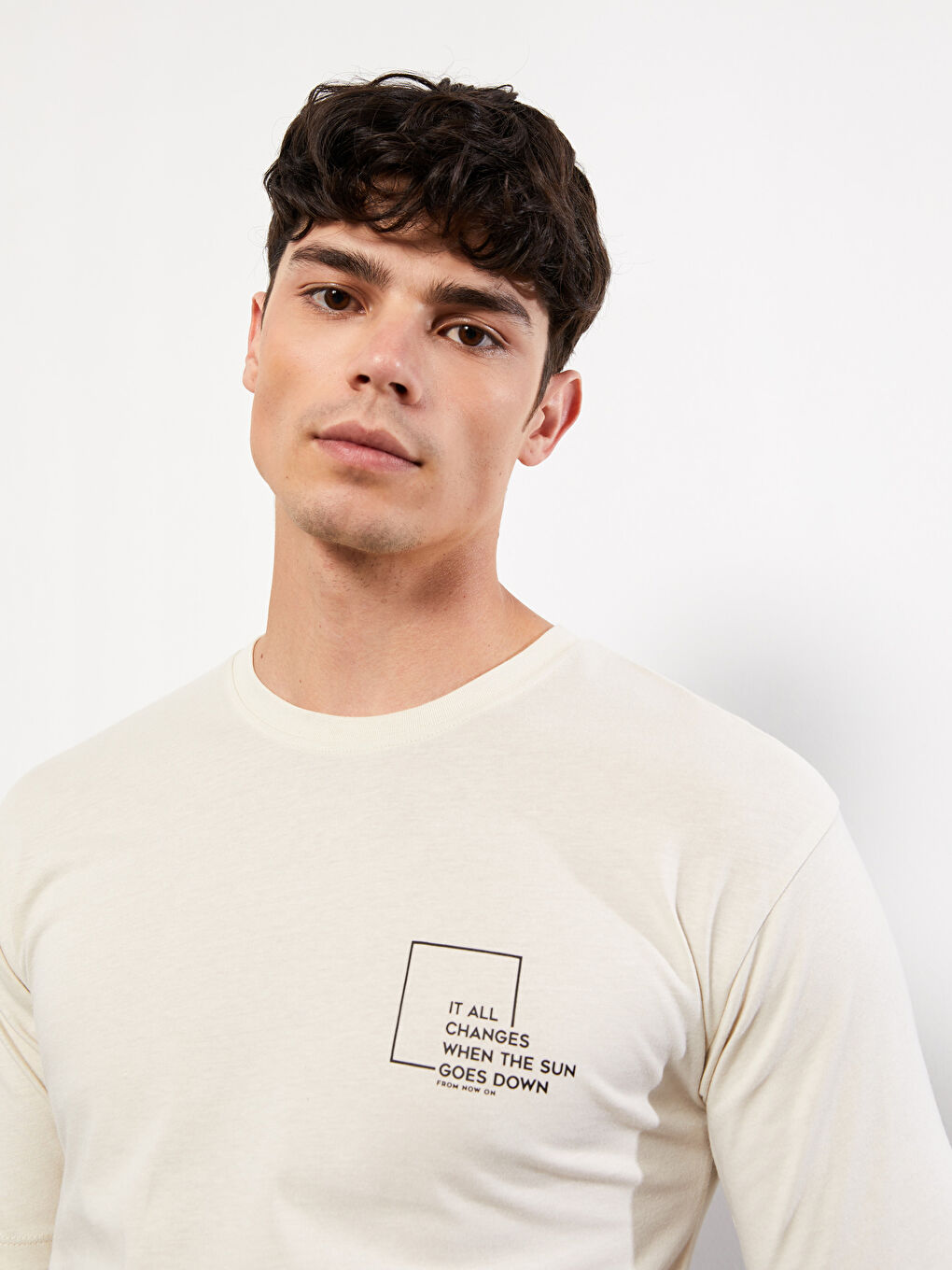 Crew Neck Short Sleeve Printed Combed Cotton Men's T-shirt-1