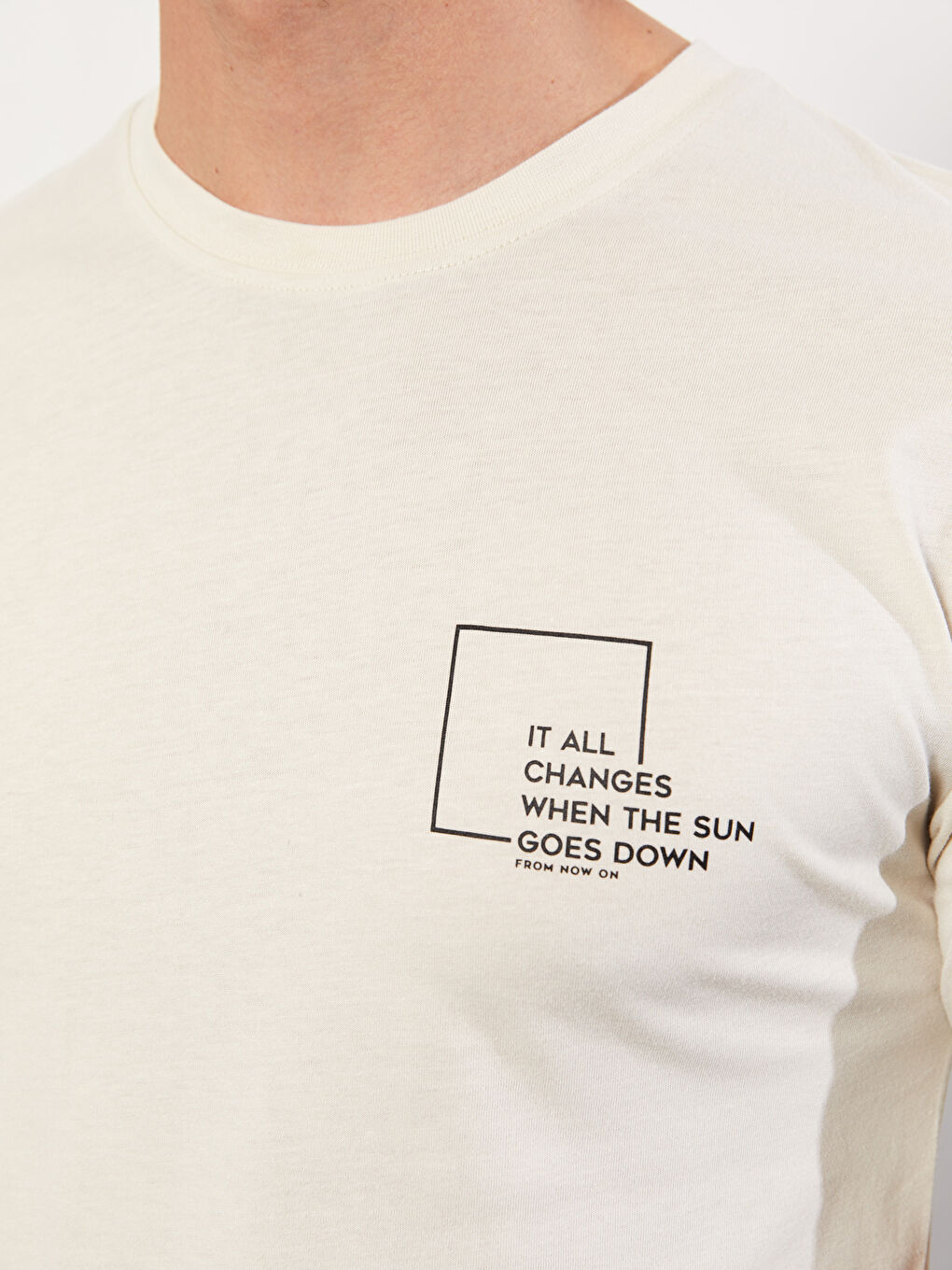 Crew Neck Short Sleeve Printed Combed Cotton Men's T-shirt-3