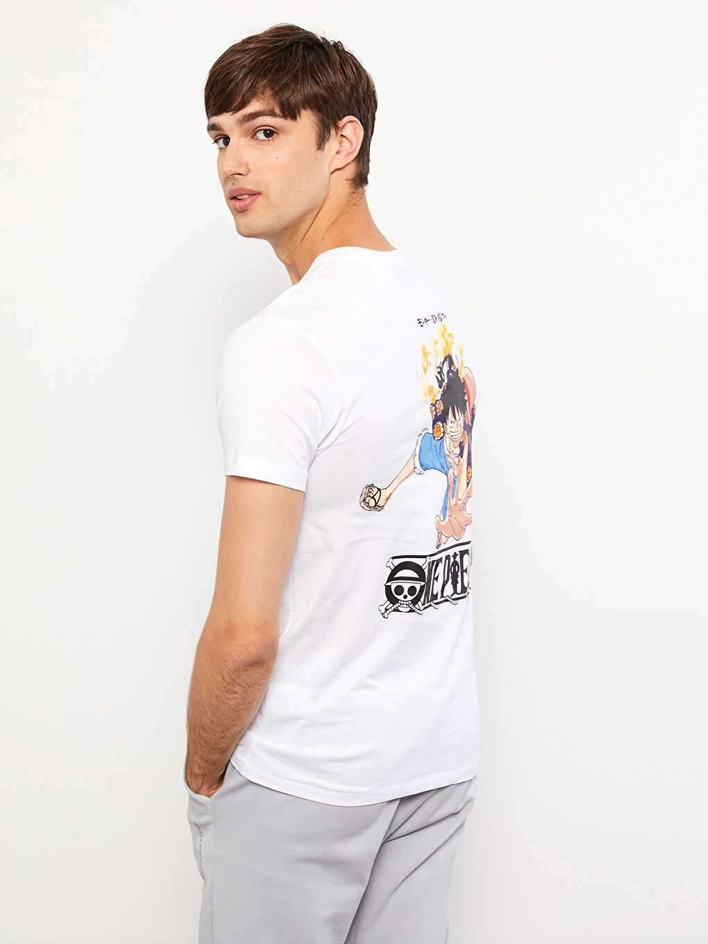 Tricou pentru Bărbați One Piece Imprimat Jerseu cu Guler Rotund și Mânecă Scurtă