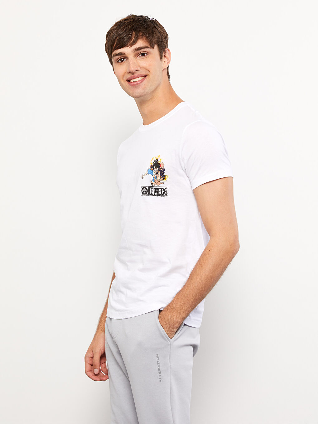 Tricou pentru Bărbați One Piece Imprimat Jerseu cu Guler Rotund și Mânecă Scurtă-1