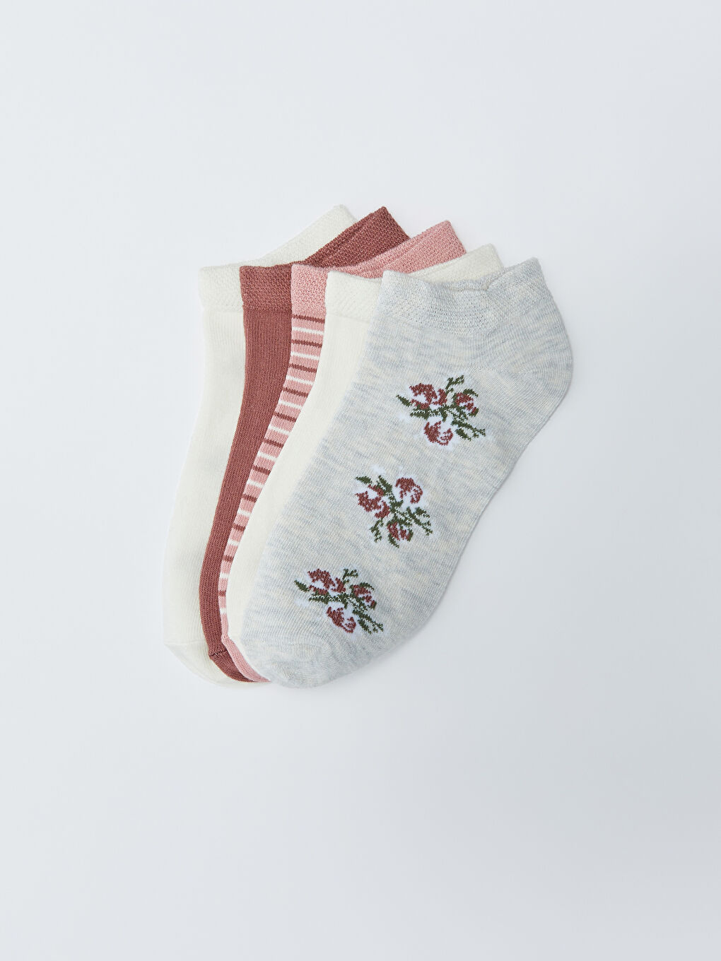 Patterned Women's Trainer Socks 5 Pack -S32437Z8-LAL