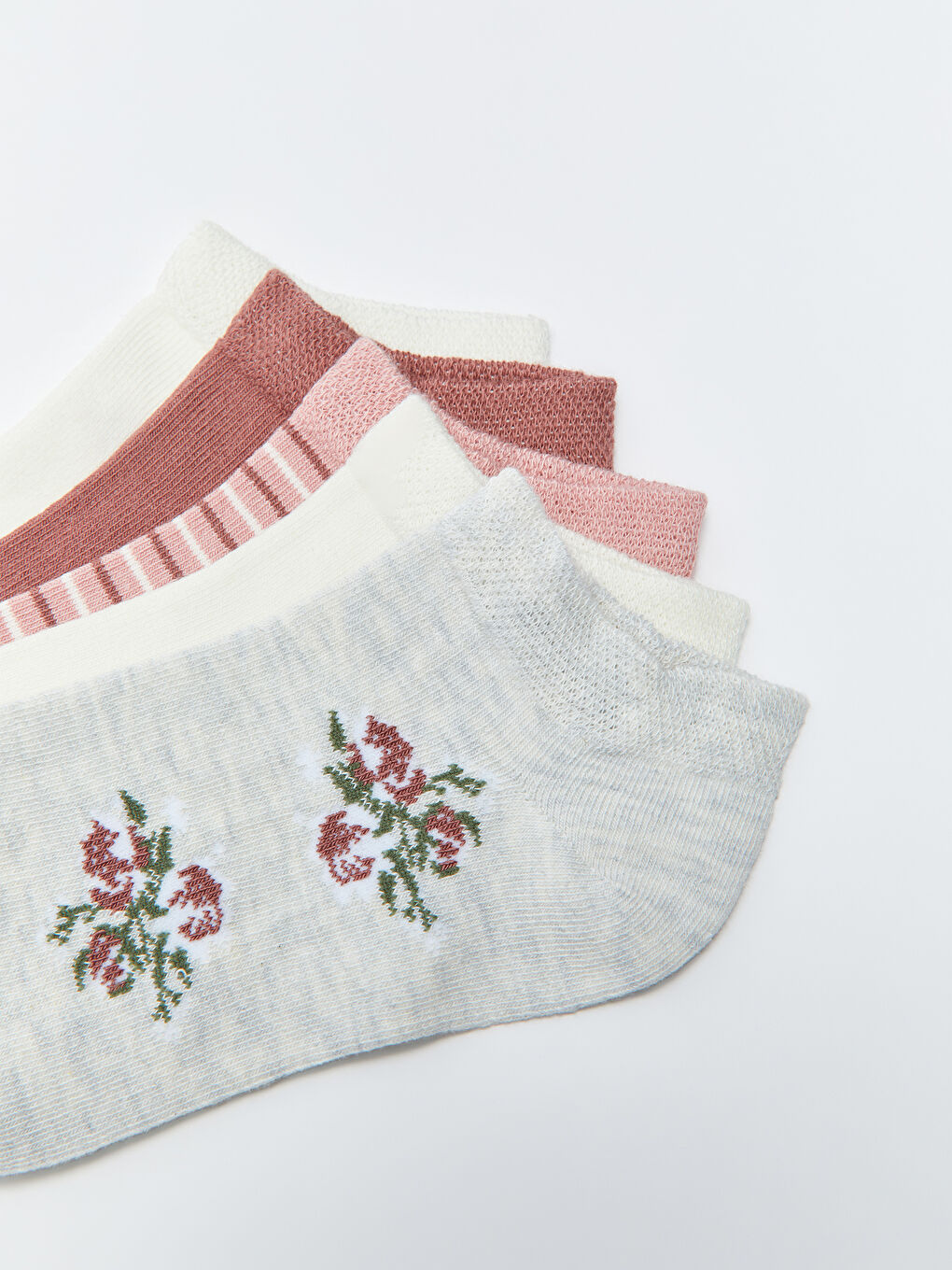Patterned Women's Trainer Socks 5 Pack -S32437Z8-LAL