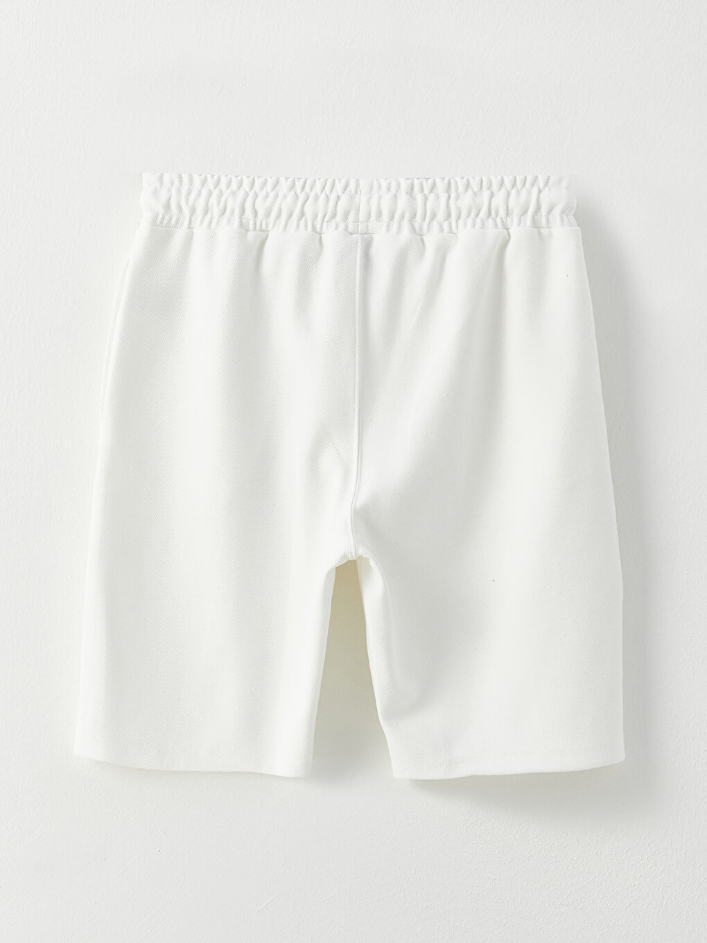 Ekru Slim Fit Örme Erkek Şort-6