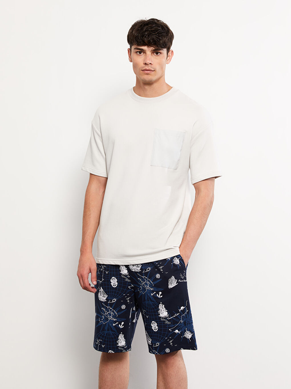 Slim Fit Patterned Men's Shorts -S32446Z8-HRZ